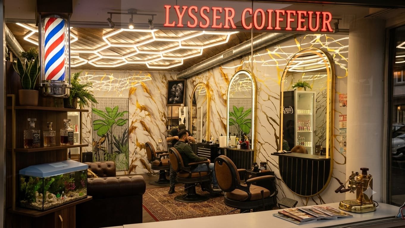 Lysser Coiffeur Salon bei Nacht